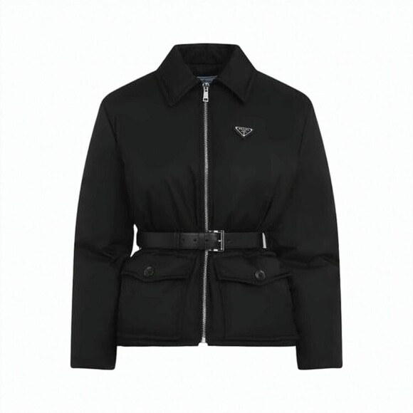 Prada Jackets & Blazers - Prada Belted Padded Black Jacket - NWT